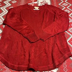 Sweet Romeo red sweater. Size med. Sleeves more like 3/4 length. EUC.